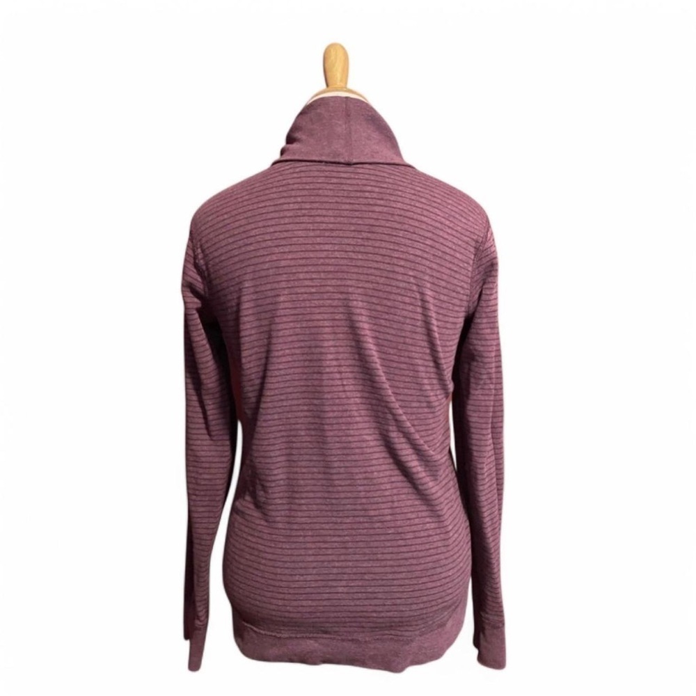 Lululemon Women's 10 Double Up Reversible Turtleneck Sweatshirt Burgundy Stripe - Picture 2 of 8